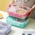 Tiffin Dabba-4-Compartment Bento Lunch Box with Bowl