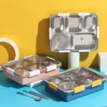 5 compartment stainless steel Lunch box with Dibbie