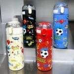 Kids Football Print Water Bottle Stainless Steel